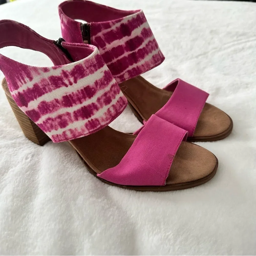 TOMS Majorca Cutout Sandal Fuscia Rose Women’s Size 12